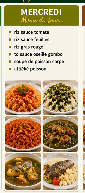 Menu Mercredi OUAGA GASTRO SERVICES