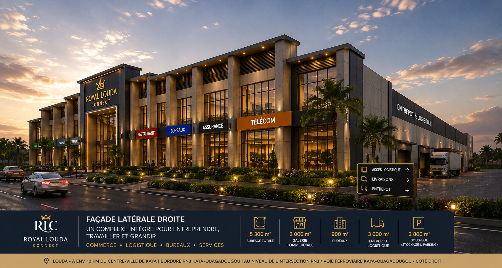 Right-side façade